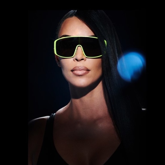Carolina Lemke Accessories - Kim Kardashian West x Carolina Lemke Gemini Sunglasses Neon Lime
